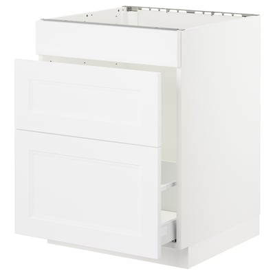 SEKTION Base cabinet f/sink & waste sorting, white Maximera/Axstad matte white, 24x24x30 "