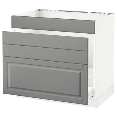 SEKTION Base cabinet f/sink & waste sorting, white Maximera/Bodbyn gray, 36x24x30 "