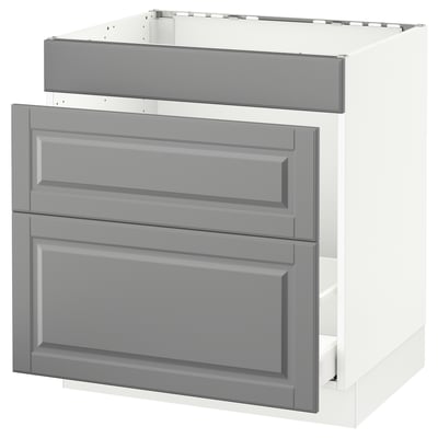 SEKTION Base cabinet f/sink & waste sorting, white Maximera/Bodbyn gray, 30x24x30 "