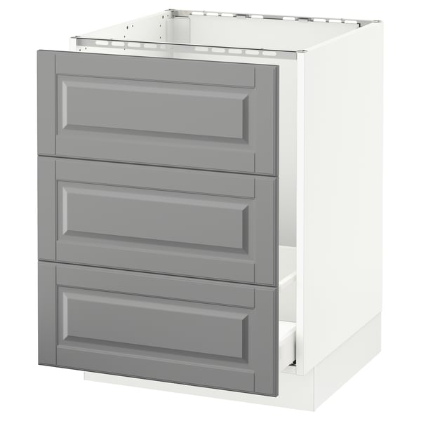 SEKTION Base cabinet f/sink & waste sorting, white Maximera/Bodbyn gray, 24x24x30 "