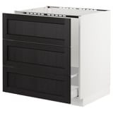 SEKTION Base cabinet f/sink & waste sorting, white Maximera/Lerhyttan black stained, 30x24x30 "