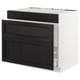 SEKTION Base cabinet f/sink & waste sorting, white Maximera/Lerhyttan black stained, 36x24x30 "
