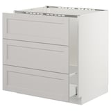 SEKTION Base cabinet f/sink & waste sorting, white Maximera/Lerhyttan light gray, 30x24x30 "