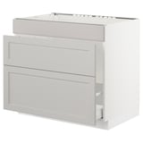 SEKTION Base cabinet f/sink & waste sorting, white Maximera/Lerhyttan light gray, 36x24x30 "