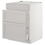 SEKTION Base cabinet f/sink & waste sorting, white Maximera/Lerhyttan light gray, 24x24x30 "