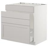 SEKTION Base cabinet f/sink & waste sorting, white Maximera/Lerhyttan light gray, 30x24x30 "