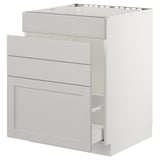 SEKTION Base cabinet f/sink & waste sorting, white Maximera/Lerhyttan light gray, 24x24x30 "