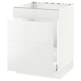 SEKTION Base cabinet f/sink & waste sorting, white Maximera/Ringhult white, 24x24x30 "