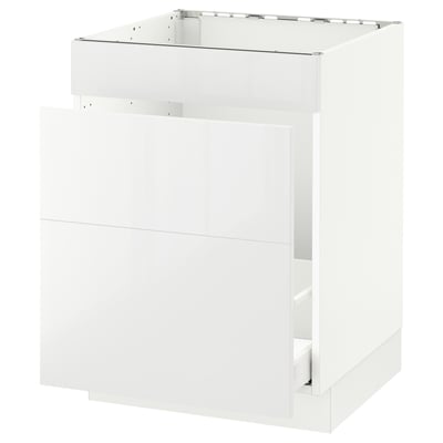 SEKTION Base cabinet f/sink & waste sorting, white Maximera/Ringhult white, 24x24x30 "
