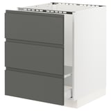 SEKTION Base cabinet f/sink & waste sorting, white Maximera/Voxtorp dark gray, 24x24x30 "