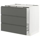 SEKTION Base cabinet f/sink & waste sorting, white Maximera/Voxtorp dark gray, 36x24x30 "