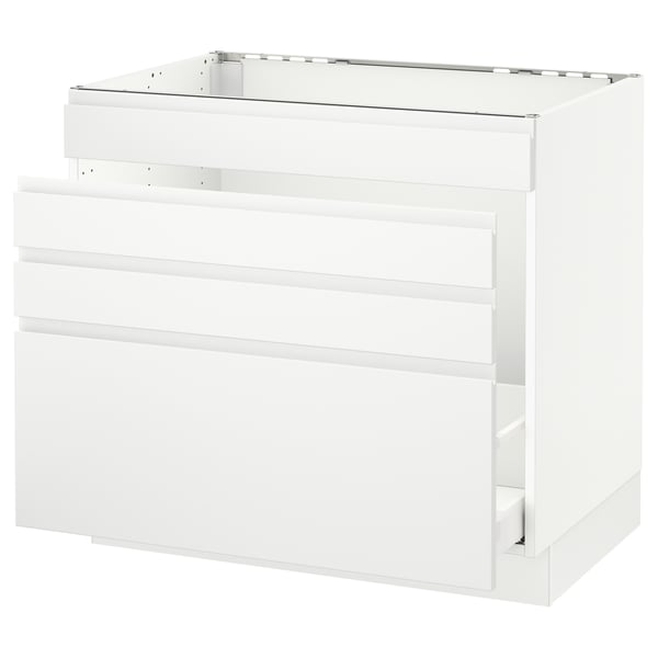 SEKTION Base cabinet f/sink & waste sorting, white Maximera/Voxtorp matte white, 36x24x30 "