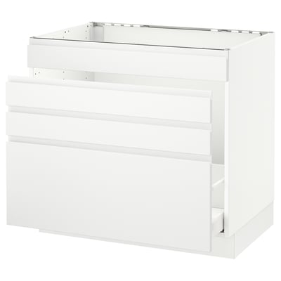 SEKTION Base cabinet f/sink & waste sorting, white Maximera/Voxtorp matte white, 36x24x30 "