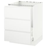 SEKTION Base cabinet f/sink & waste sorting, white Maximera/Voxtorp matte white, 24x24x30 "