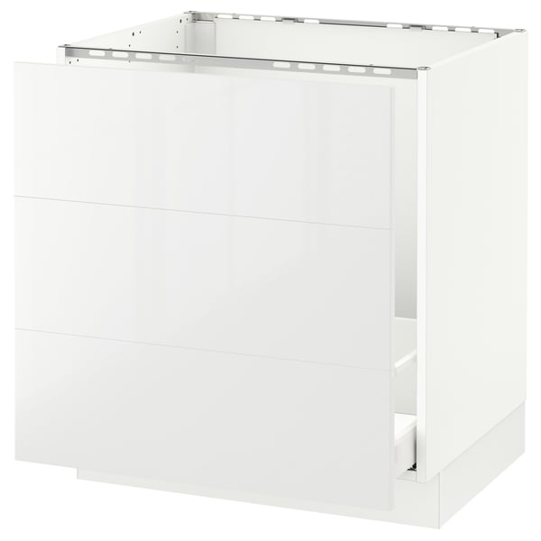 SEKTION white high gloss kitchen cabinet, sleek modern design.