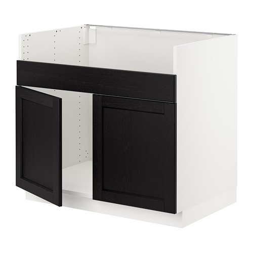 SEKTION Base for HAVSEN 2 bowl sink Lerh black stained IKEA