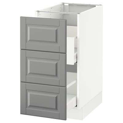 SEKTION Base cabinet for recycling, white Maximera/Bodbyn gray, 15x24x30 "