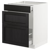 SEKTION Base cabinet for recycling, white Maximera/Lerhyttan black stained, 24x24x30 "