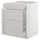 SEKTION Base cabinet for recycling, white Maximera/Lerhyttan light gray, 24x24x30 "