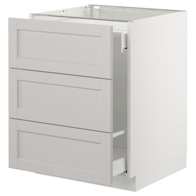 SEKTION Base cabinet for recycling, white Maximera/Lerhyttan light gray, 24x24x30 "