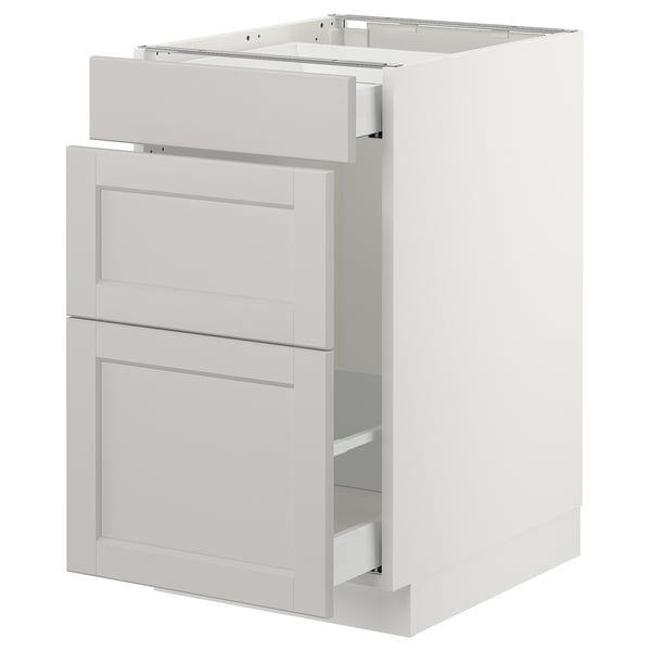 SEKTION Base cabinet for recycling, white Maximera/Lerhyttan light gray, 18x24x30 "