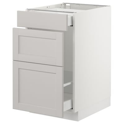 SEKTION Base cabinet for recycling, white Maximera/Lerhyttan light gray, 18x24x30 "