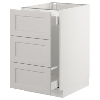 SEKTION Base cabinet for recycling, white Maximera/Lerhyttan light gray, 18x24x30 "
