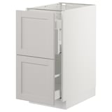 SEKTION Base cabinet for recycling, white Maximera/Lerhyttan light gray, 15x24x30 "