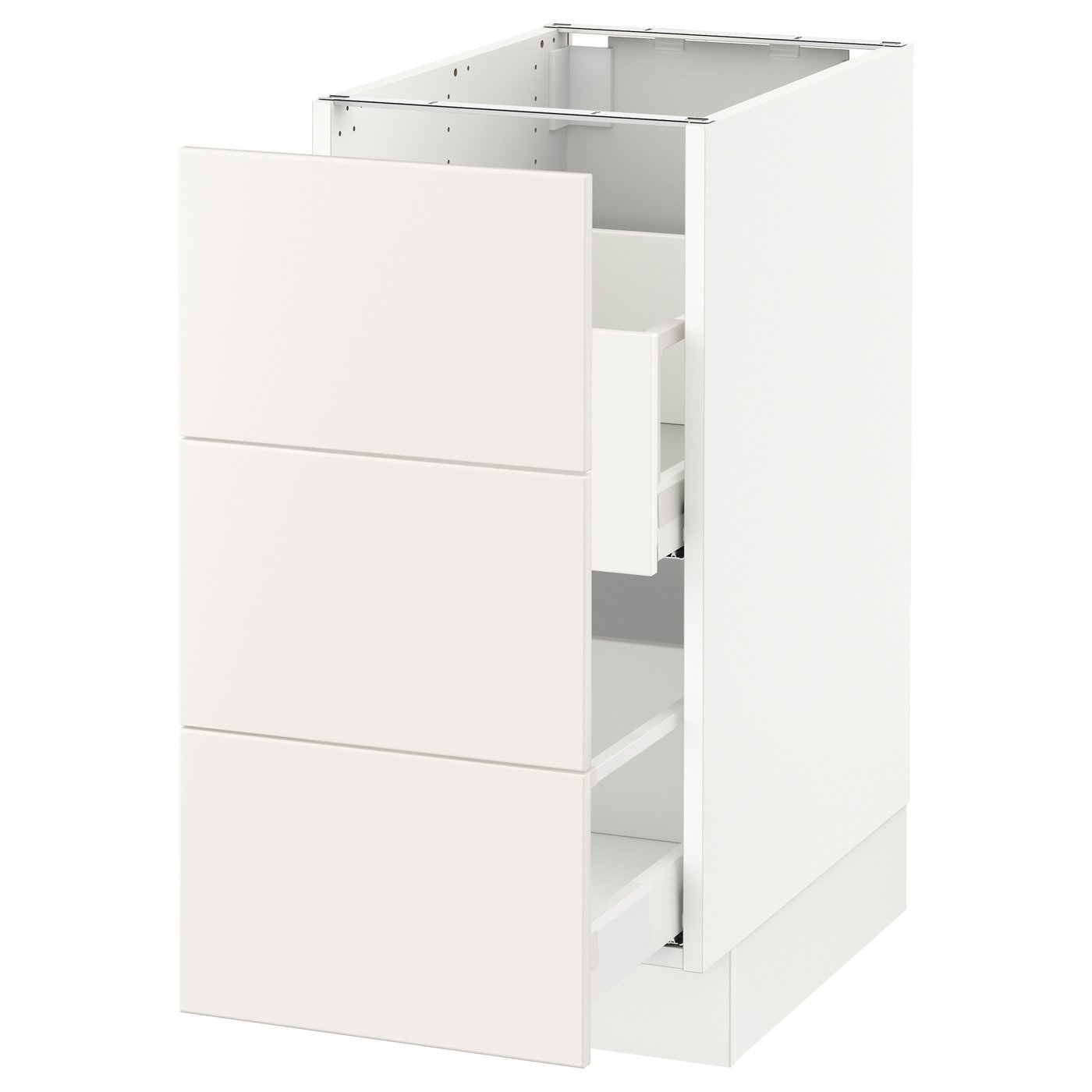 SEKTION base cabinet for recycling, white Maximera/Veddinge white