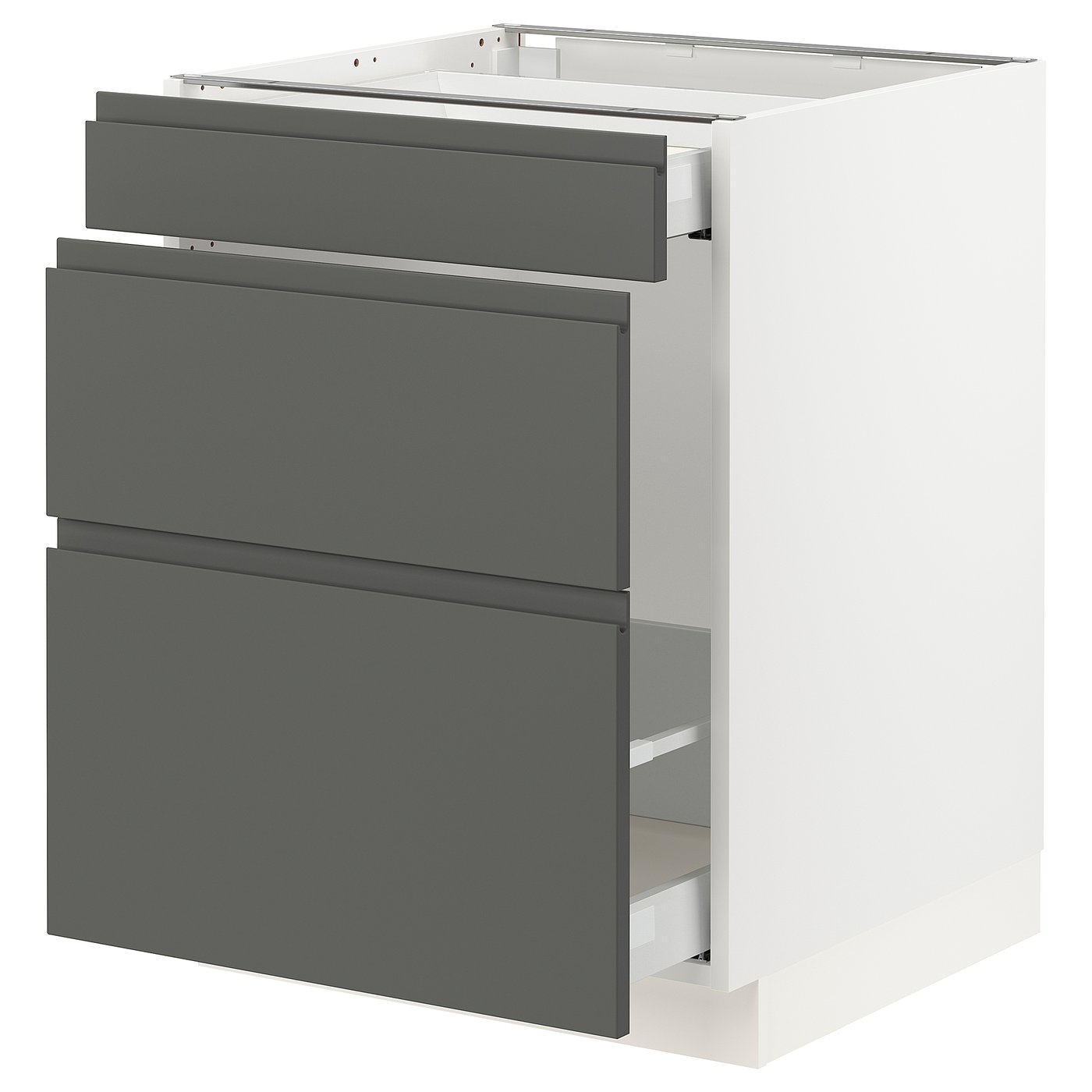 SEKTION base cabinet for recycling, white Maximera/Voxtorp dark