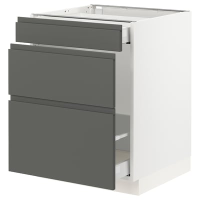 SEKTION Base cabinet for recycling, white Maximera/Voxtorp dark gray, 24x24x30 "