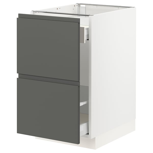 SEKTION Base cabinet for recycling, white Maximera/Voxtorp dark gray, 18x24x30 "