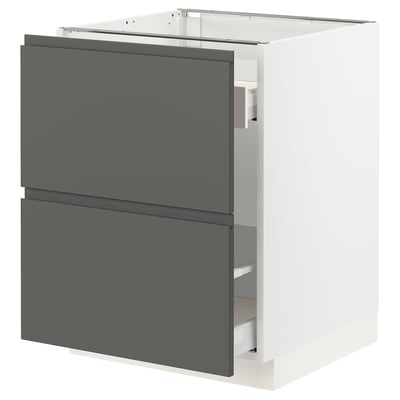 SEKTION Base cabinet for recycling, white Maximera/Voxtorp dark gray, 24x24x30 "