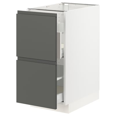 SEKTION kitchen cabinet in dark grey with smooth drawers.
