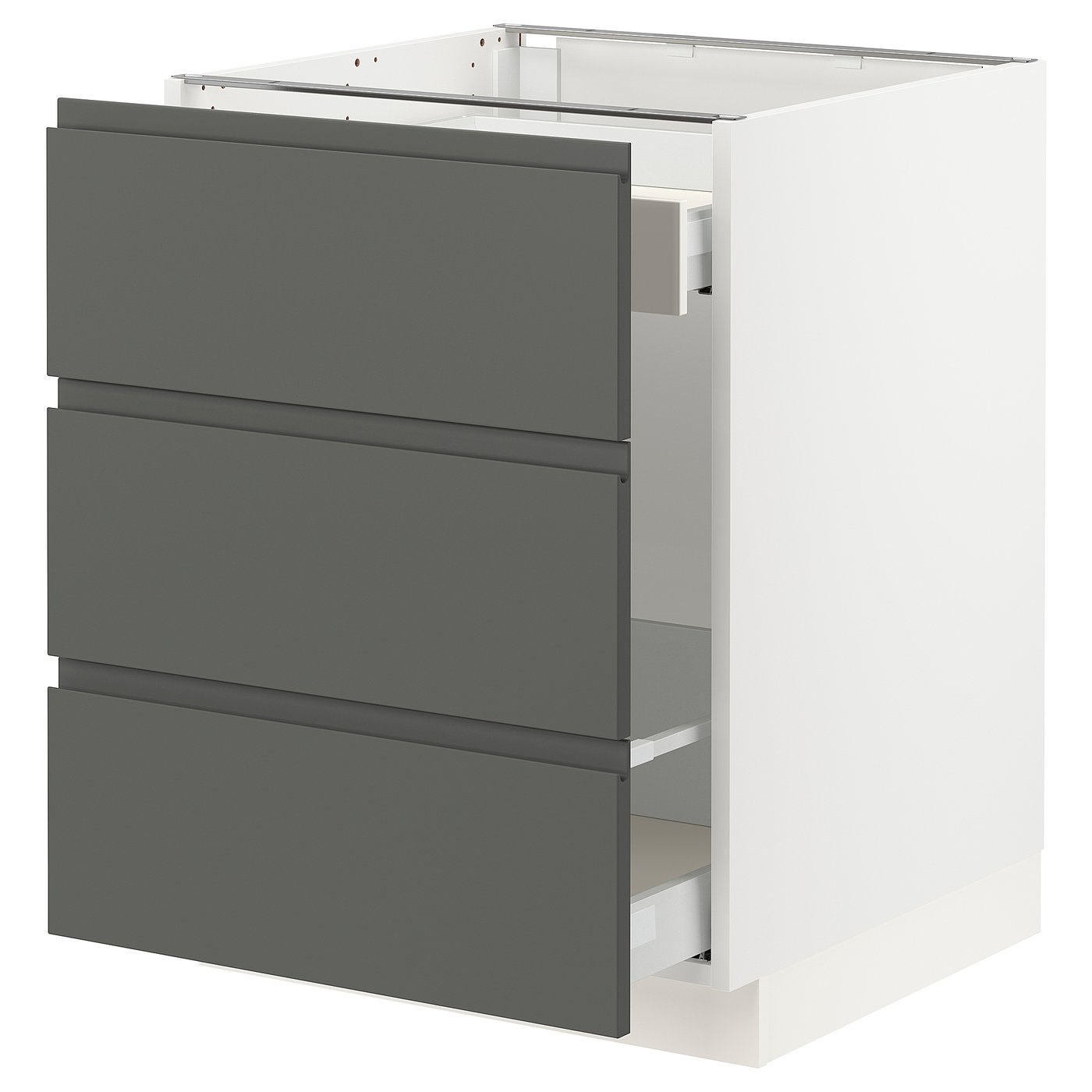 SEKTION base cabinet for recycling, white Maximera/Voxtorp dark
