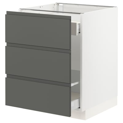 SEKTION Base cabinet for recycling, white Maximera/Voxtorp dark gray, 24x24x30 "