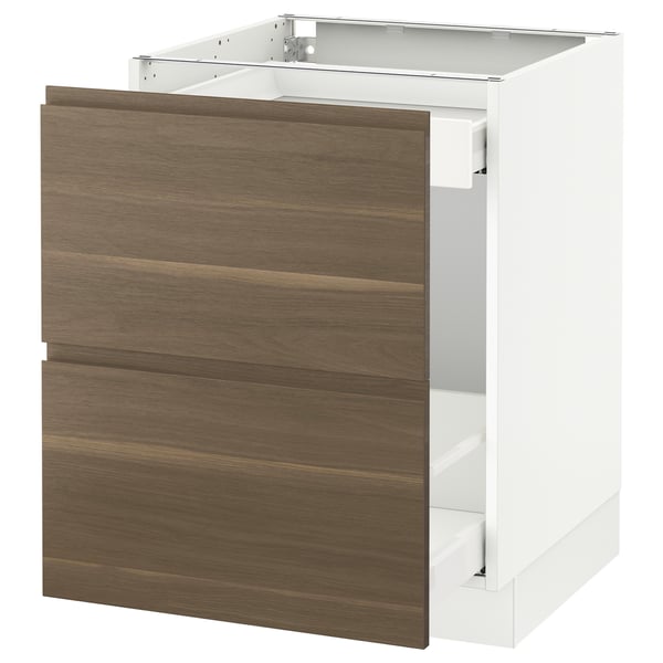 SEKTION Base for recycling, white Maximera/Voxtorp walnut