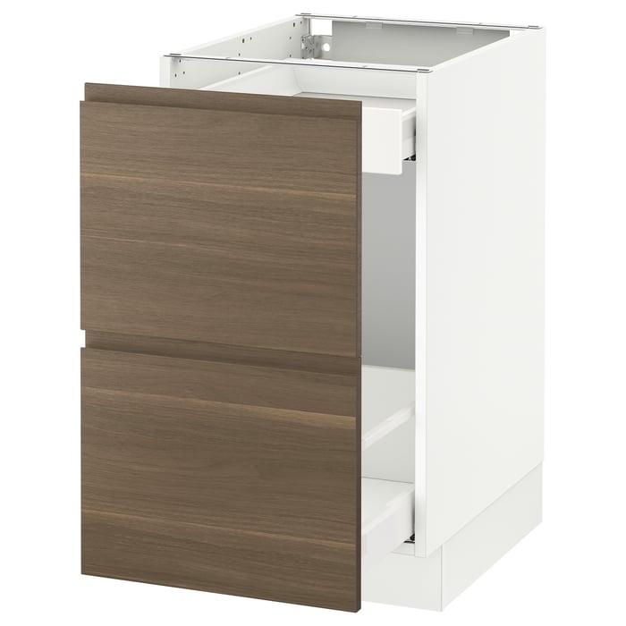 SEKTION base for recycling, white Maximera/Voxtorp walnut