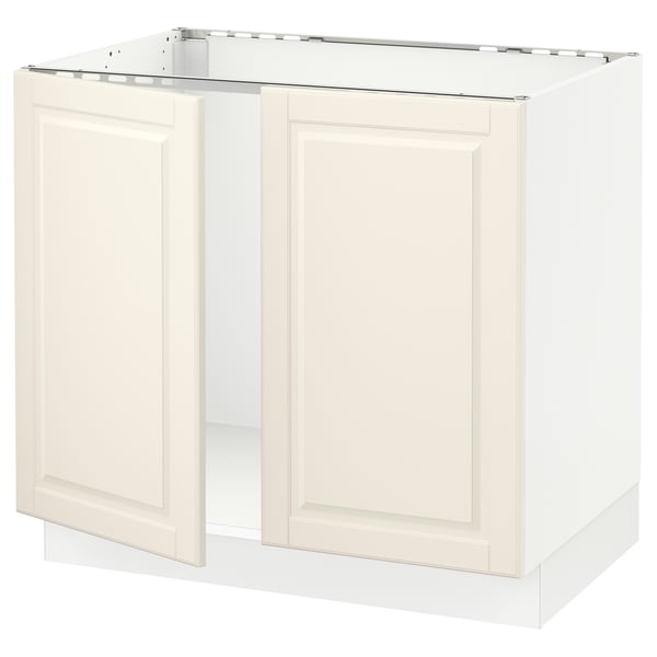 SEKTION Base cabinet for sink + 2 doors, white/Bodbyn off-white, 36x24x30 "