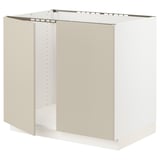SEKTION Base cabinet for sink + 2 doors, white/Havstorp beige, 36x24x30 "