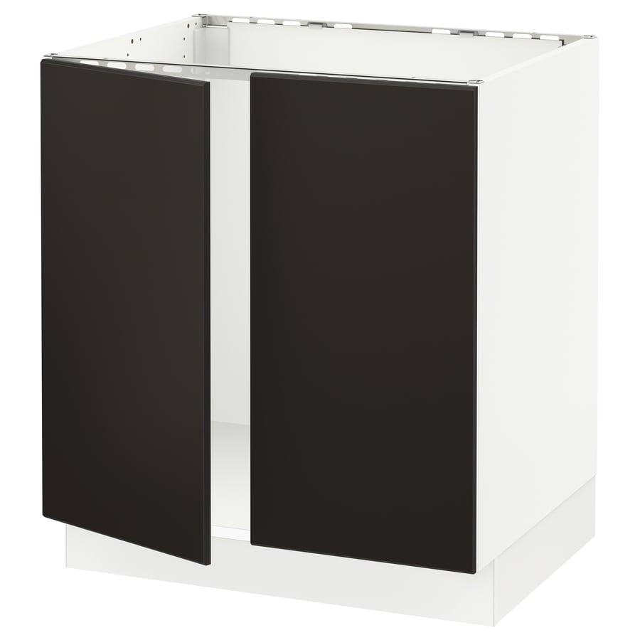 SEKTION Base for sink + 2 doors, white/Kungsbacka anthracite