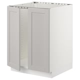 SEKTION Base cabinet for sink + 2 doors, white/Lerhyttan light gray, 24x24x30 "