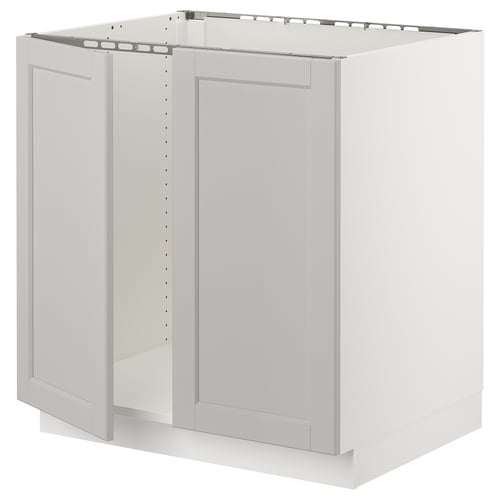 White SEKTION kitchen cabinet with bevelled edges.