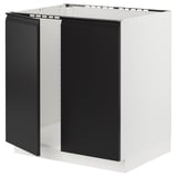SEKTION Base cabinet for sink + 2 doors, white/Upplöv matte anthracite, 30x24x30 "