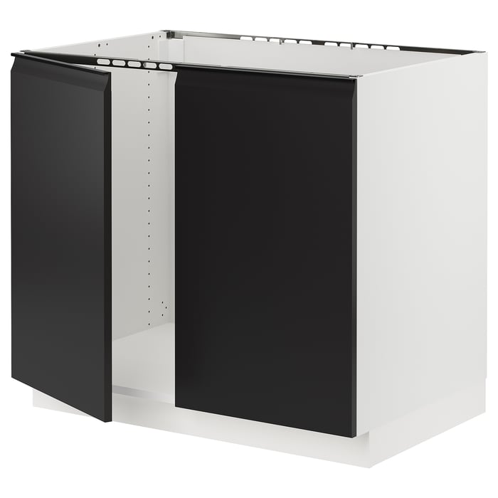 SEKTION base for sink + 2 doors, white/Upplöv matte anthracite, 36x24x30" IKEA