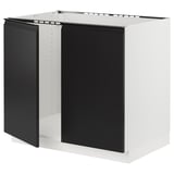 SEKTION Base cabinet for sink + 2 doors, white/Upplöv matte anthracite, 36x24x30 "