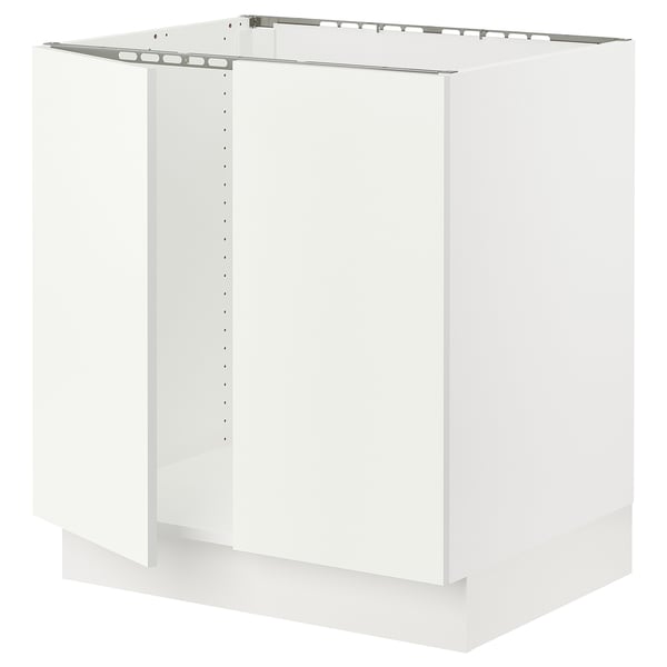 SEKTION Base cabinet for sink + 2 doors, white/Vallstena white, 30x24x30 "