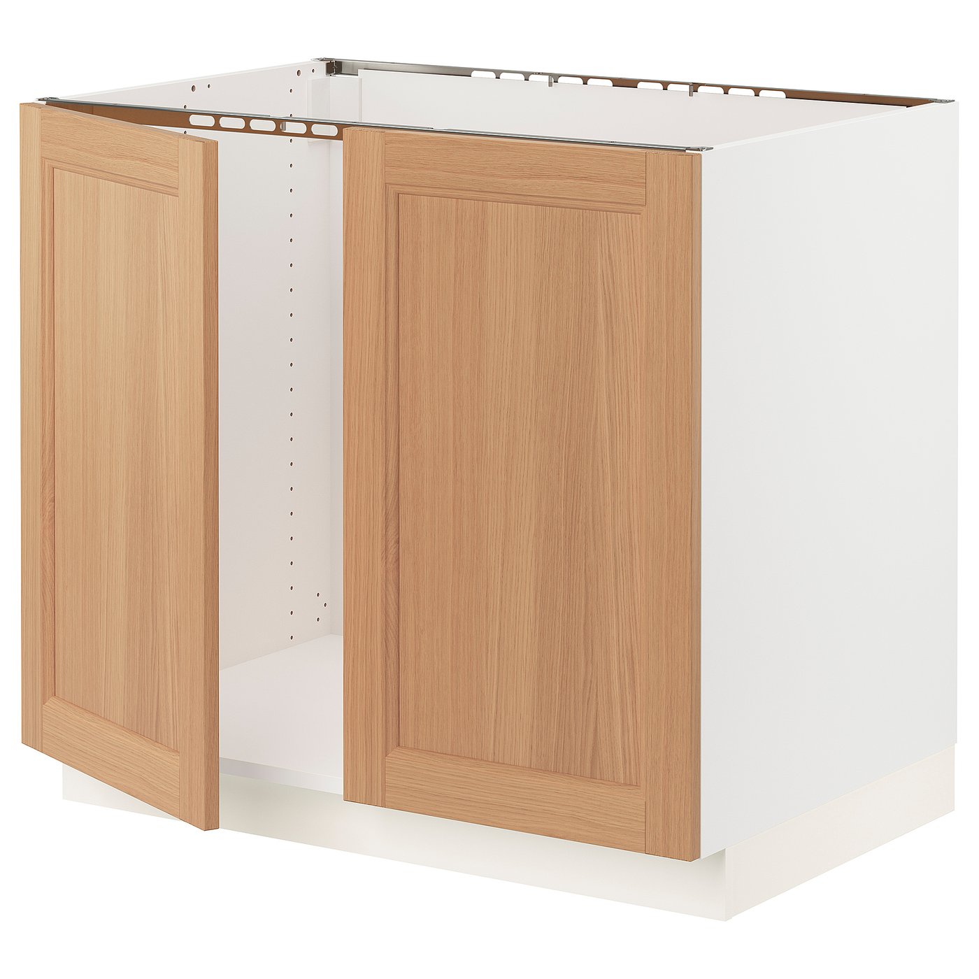 SEKTION base for sink + 2 doors, white/Vedhamn oak, 36x24x30