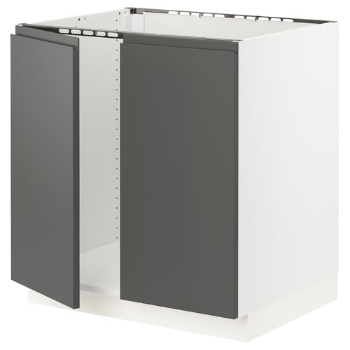 SEKTION kitchen unit, grey, modern, 3-sided frame, sturdy.