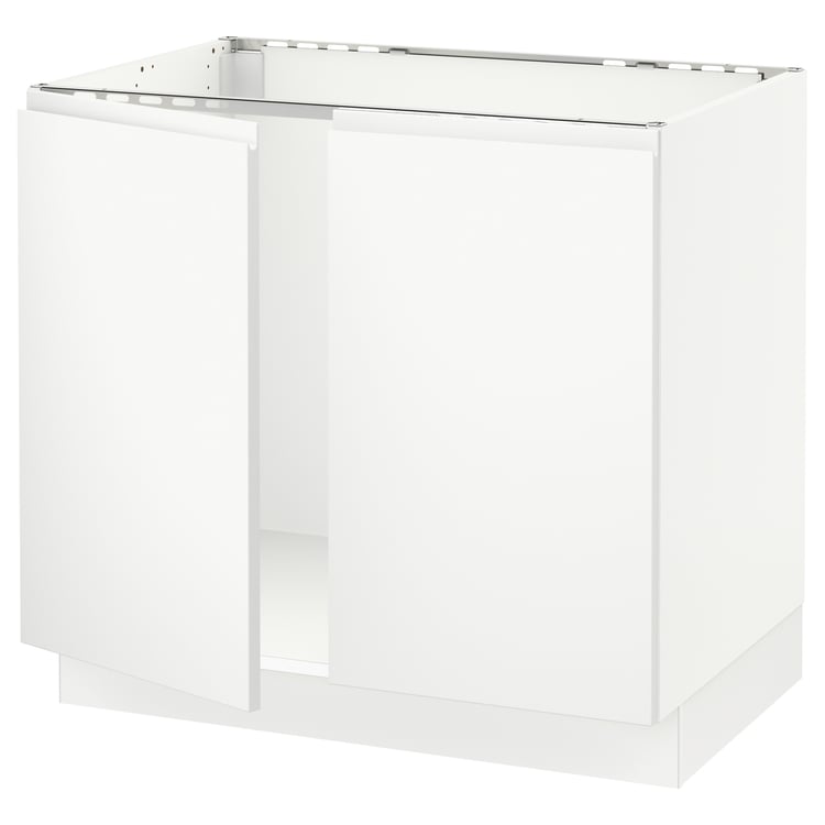 SEKTION base for sink + 2 doors, white/Voxtorp matt white